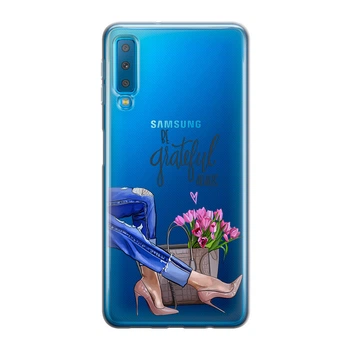 Тонкий cиликоновый чехол Unique Covers на Samsung Galaxy A7 2018 будь всегда благодарна (1959 Galaxy A750)