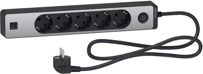 Сетевой удлинитель Schneider 5 розеток + 2 USB 1.5 м Black (ST945U1BA)