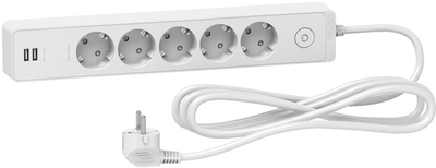 Сетевой удлинитель Schneider 5 розеток + 2 USB 3 м White (ST945U3W)