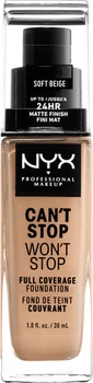 Podkład w płynie NYX Professional Makeup Can't Stop Won't Stop 24-Hour Foundation 7.5 Soft Beige 30 ml (800897157241)