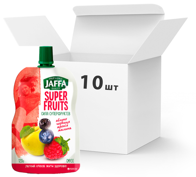 Упаковка смузі Jaffa Super Fruits Яблуко-чорниця-аронія-малина 120 г х 10 шт. (4820192260299_4820192260640)