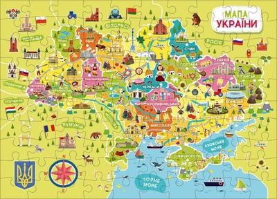 Пазл DoDo Карта Украины на украинском языке 100 элементов (300109) (4820198240080) 