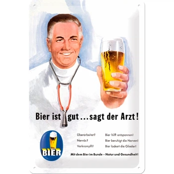 Табличка \"Bier ist gut... sagt der Arzt\" Nostalgic Art (22155)