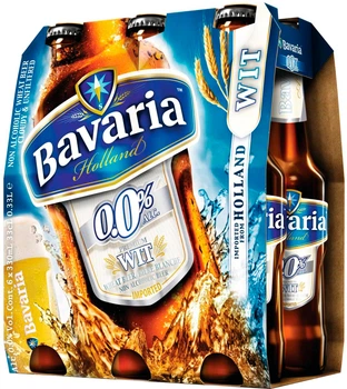 Упаковка пива Bavaria WIT безалкогольне світле нефільтроване 0% 0.33 л x 24 шт. (8714800023573_8714800022460)