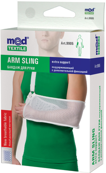 Бандаж для руки MedTextile підтримувальний з фіксацією M Білий M 1 шт (4820137292309)