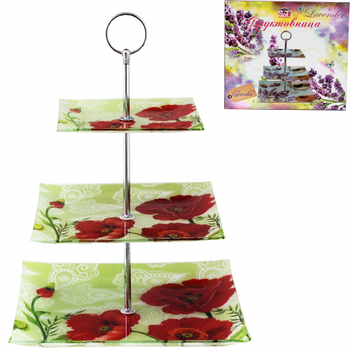 Фруктовниця 3-х ярусне S&T мак Альпійський 6"/8"/10" h 33 см (3734)