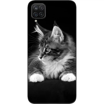 Силіконовий чохол SMTT для Samsung A12 Galaxy A125F з картинкою Кошеня