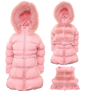 Пальто зимове для дівчинки Kiko/Donilo 3384 110 см Персиковий