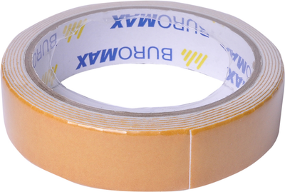 Набір клейкої стрічки двосторонньої Buromax на пінній основі 24 мм х 2 м Біла 6 шт. (BM.7514)