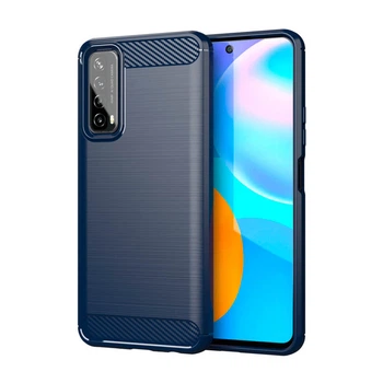 Чохол Lenuo Carbon Fiber для Huawei P Smart 2021 Navy Blue