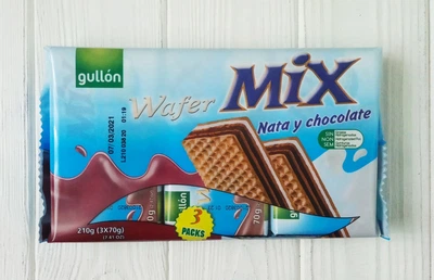 Вафли с шоколадом Gullon Wafer Mix Nata y chocolate 210г (Испания)