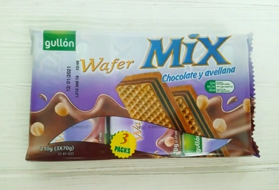 Вафли шоколад с фундуком Wafer Mix Gullon 210г (3х70г) Испания