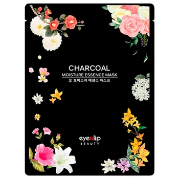 Тканевая маска для лица с древесным углем Eyenlip Moisture Essence Mask Charcoal 25 мл (8809555250227)