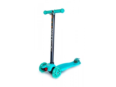 Дитячий триколісний самокат Scooter MAXI з колесами, що світяться, Бирюзовый