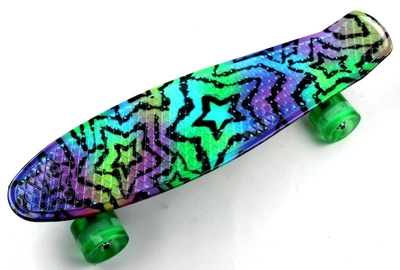 Пенни борд (Penny Board) 22" со светящимися колесами, "Star"