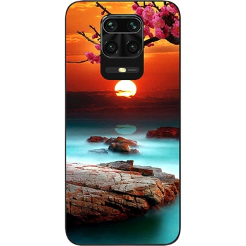 Оригинальный силиконовый чехол SMTT для Xiaomi Redmi Note 9S / Note 9 Pro с картинкой Красивый закат