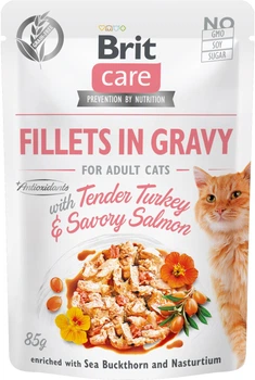 Mokra karma dla kotów BRIT Care Cat pouch z indykiem i łososiem - saszetka 85 g (8595602540501)