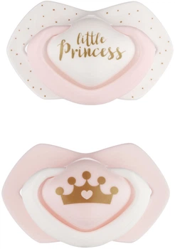 Пустушка силіконова симетрична Canpol babies Royal baby 0-6 місяців 2 шт. Рожева (22/650_pin)