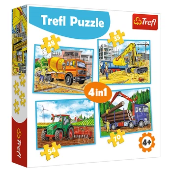 Пазл Trefl 4 в 1 Будівельні машини