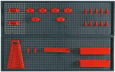 Панель TOPEX перфорир. для инструмента 2 шт., 25x80 см, 2 контейн., 10 зажимом, 8 захватов (79R186)