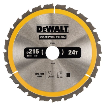 Диск пильный DeWALT DT1952 216мм 24