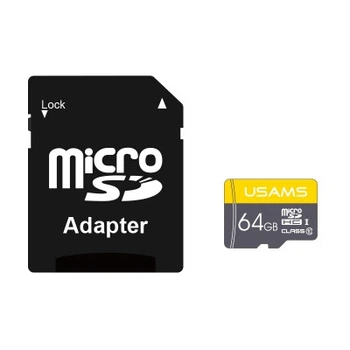 Карта памяти Micro SDHC с адаптепом USAMS High Speed TF Card 64GB US-ZB119