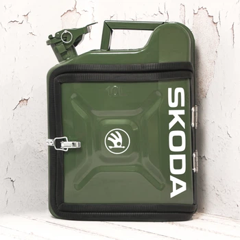 Подарок для мужчин Канистра-бар 10 л с маркой авто Skoda + 2 стакана в подарок Shop Monkeys (KA-Skoda-4021)