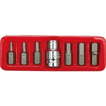 Набор отверточных насадок (бит) 1/2" HEX H4-12 7 шт VOREL (66710)