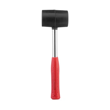 Киянка гумова 450г, 65 мм, чорна гума, металева ручка INTERTOOL HT-0231