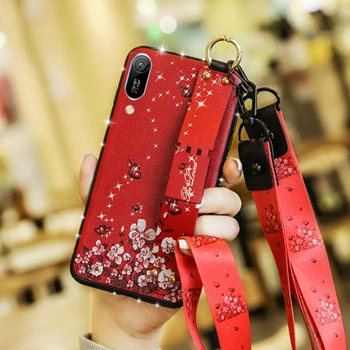 Чехол Lanyard для Huawei Y6 2019 бампер с ремешком Red