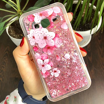Чехол Glitter для Samsung Galaxy J3 2016 / J320 / J300 бампер Жидкий блеск аквариум Sakura