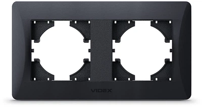 Рамка VIDEX Binera на 2 поста горизонтальная Черный графит (VF-BNFR2H-BG)