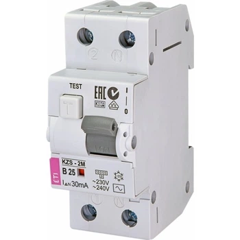 Дифференциальный автомат ETI KZS-2M 1P+N B 25A 10kA 30mA тип AC