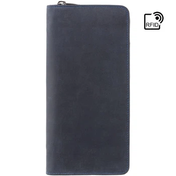 Мужской кожаный клатч (тревелер) для путешествий Visconti 728 Wing (Oil Blue)