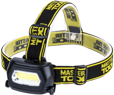 Фонарь налобный с регулировкой наклона Mastertool 3 режима, 75 х 46 х 29 мм, COB LED, 3 x AAA, ABS (94-0810)