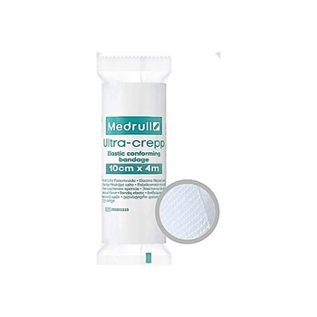 Бинт медичний еластично фіксуючий Medrull Ultra-crepp, розмір 4 м x 10 см