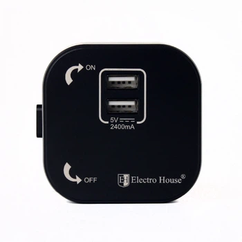 Розетка трекова USB 2.4 А, Unique Elegance Pandora Black (EH-PT-002B)