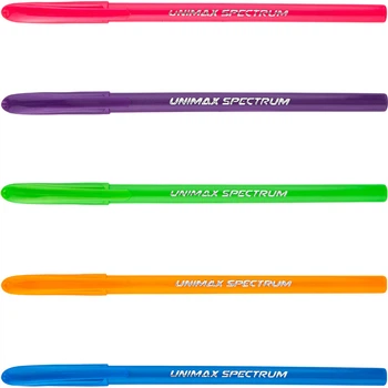 Набор шариковых ручек Unimax Spectrum Fashion Ассорти цветов корпуса 1.0 мм Синий 50 шт (UX-135-02)