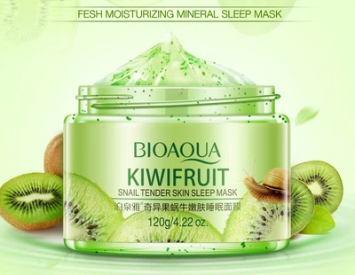 Маска для лица Ночная Bioaqua Kiwi Fruit Sleepimg Mask с киви и муцином улитки 120г