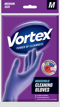 Перчатки Vortex хозяйственные с провитамином B5 и ароматом лесных ягод M, 2 шт (4820048488242)