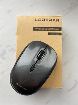Беспроводная мышь LORERAN Wireless Mouse, портативная оптическая, 2,4 Гц, симметричный дизайн, серая