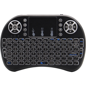 Беспроводная клавиатура с тачпадом U&P Rii Mini i8 LED 2.4G RUS/ENG Black (RMI8LRB)