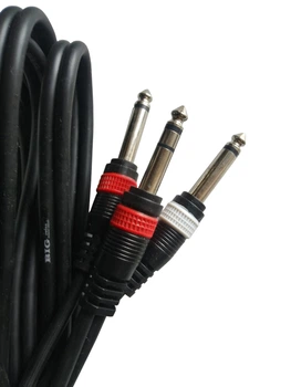 Готовый аудио кабель Jack 6,3 stereo — 2xJack 6,3 mono BIG YC004 8м