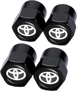 Захисні металеві ковпачки на ніпель, золотник коліс для Тойота Short Black Toyota (4 шт) (670620)