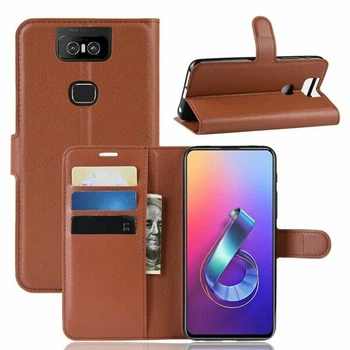 Классический чехол-книжка Deexe Book Type для ASUS Zenfone 6 ZS630KL - Brown