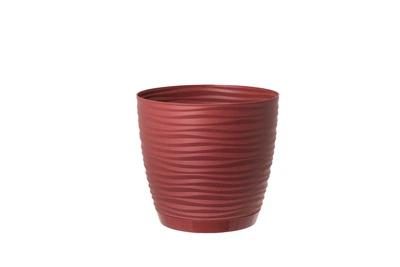 Горшок для цветов Form-Plastic Сахара Петит круглый с подставкой 0,65 л 11 х 10 см Марсала