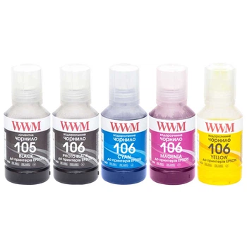 Чернила для Epson L7160 WWM 105/106 BP/PB/C/M/Y 5х140г E105SET5