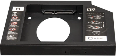 Адаптер подключения Frime HDD/SSD 2.5" в отсек привода ноутбука SATA/mSATA 12.7mm (FHDC127P)
