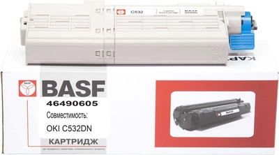 Картридж для OKI C532DN BASF 46&nbsp;490&nbsp;605 Yellow BASF-KT-46490605