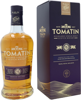 Віскі односолодове Tomatin 15 років витримки в подарунковій упаковці 0.7 л 46% (5018481025646)